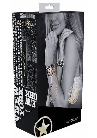 Ouch! NY Collection Handcuffs with Iridescent Hardware and Black PU Leather Default Title > Bondage Gear > Restraints