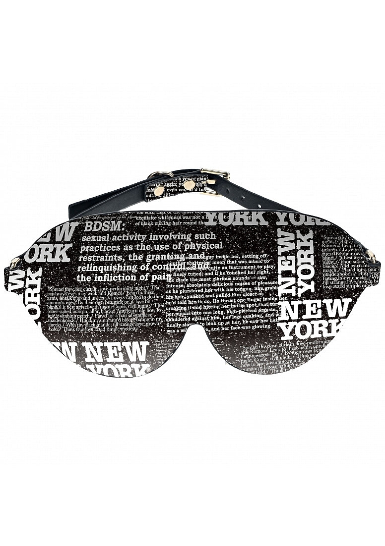 Ouch! NY Collection Blindfold (Black) – Leather Erotic Accessory Secondary image