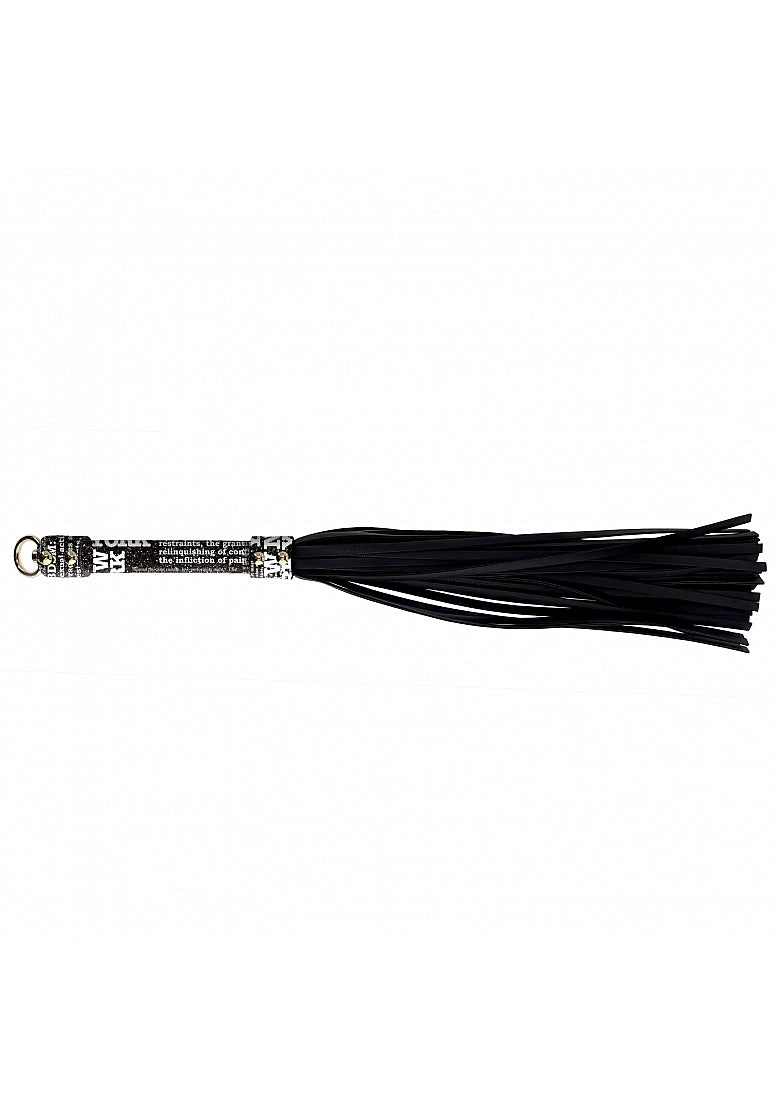 Ouch NY Collection Flogger with Black PU Leather and Iridescent Hardware Default Title Whips & Paddles
