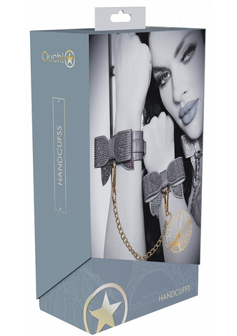 Ouch! Paris Collection Handcuffs with Iridescent PU Leather and Bow Design Default Title > Bondage Gear > Restraints