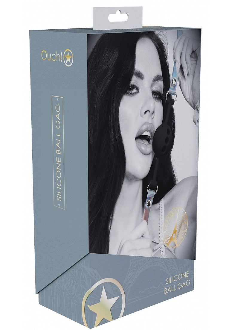 Ouch Paris Collection Silicone Ball Gag with Adjustable Iridescent Straps Default Title Gags