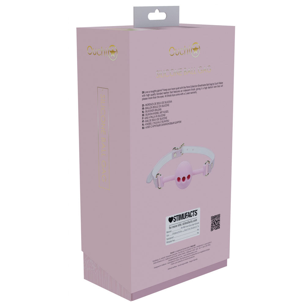Ouch Paris Collection Silicone Ball Gag - Pink Pink > Bondage Gear > Gags and Bits