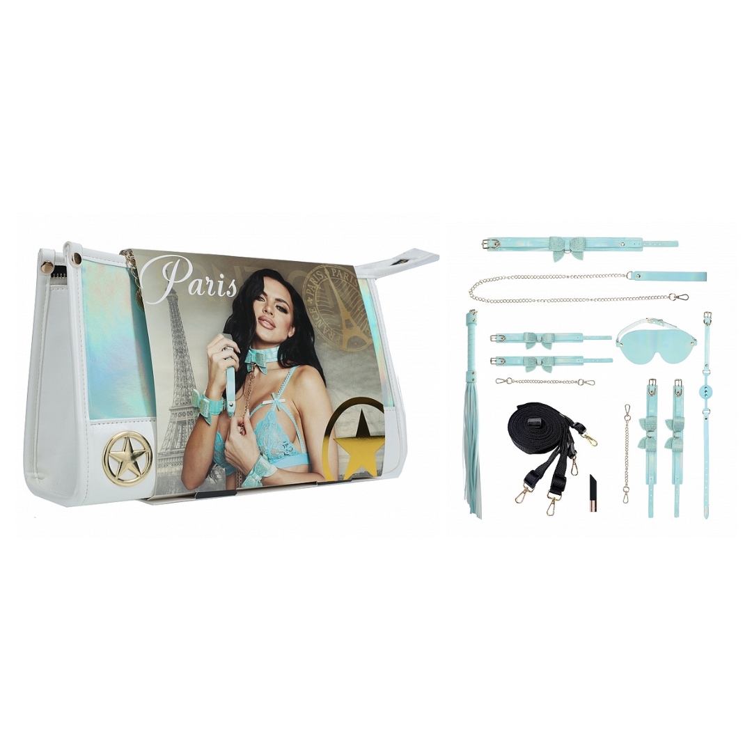 OUCH! Paris Collection 8 Piece Baby Bondage Set with Bag Blue > Bondage Gear > Collars & Leashes