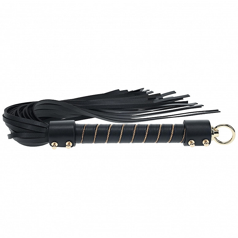 Ouch London Collection Flogger Black PU Leather Whip with Iridescent Hardware Default Title > Bondage Gear > Whips & Floggers