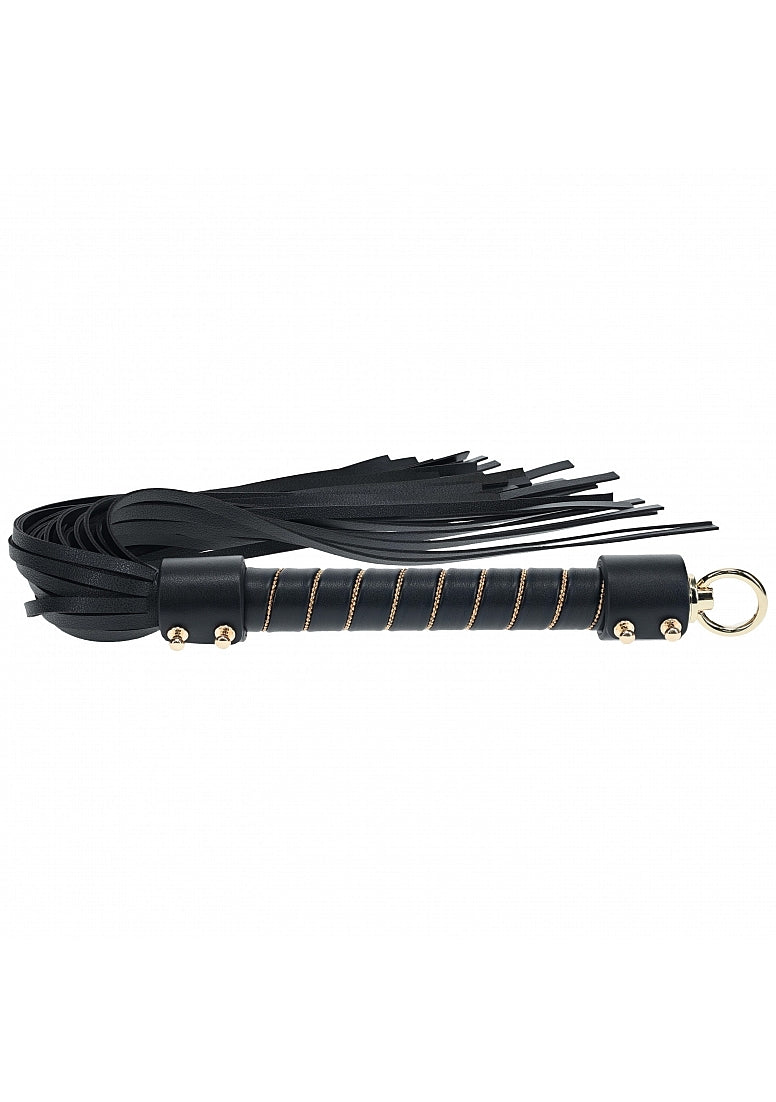 Ouch London Collection Flogger Black PU Leather Whip with Iridescent Hardware Default Title Whips & Paddles