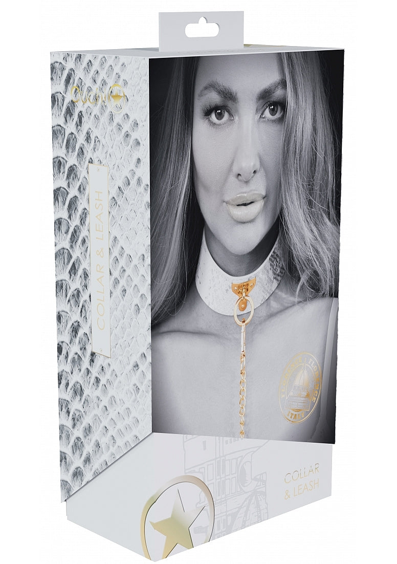 Ouch Florence Collection PU Leather Collar with Leash Set Default Title > Bondage Gear > Collars