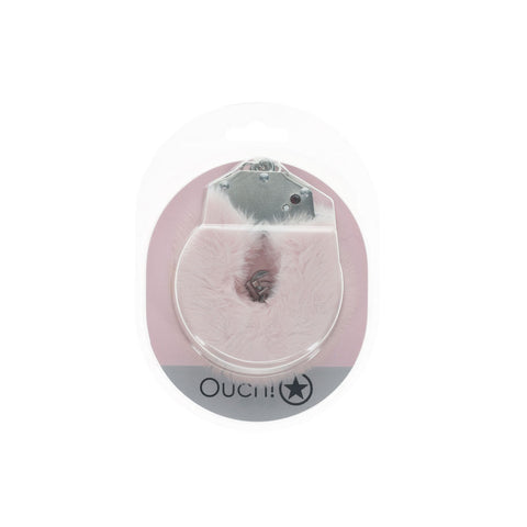 OUCH! Heavy-Duty Fluffy Cuffs - Powder - Powder Fluffy Restraints > Bondage Gear > Handcuffs