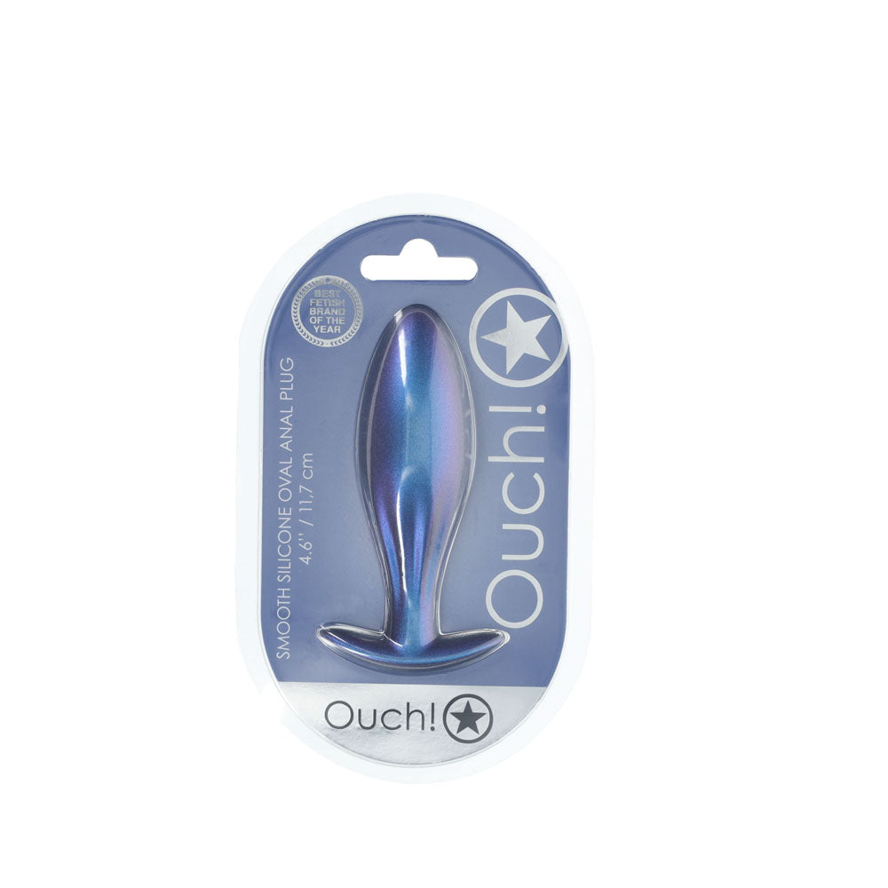Ouch! Oval Anal Plug (Metallic Blue) 11.7 cm – Metallic Blue Butt Plug > Anal Range > Butt Plugs