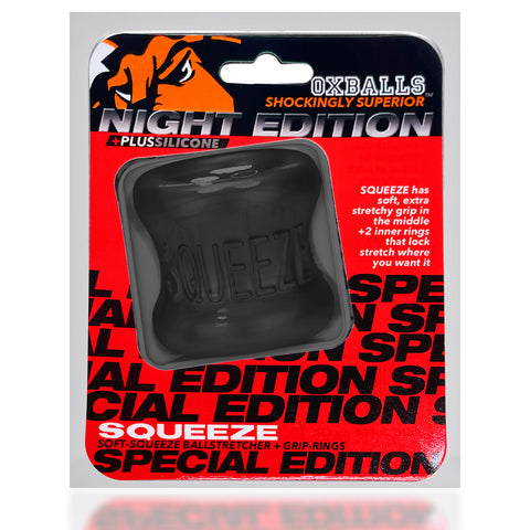 Oxballs Squeeze Ballstretcher Plus Silicone Special Edition Night Black Black Ball Stretcher