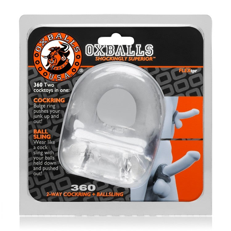 OXBALLS 360 Dual Use Cocksling Clear – Two-in-One Cockring And Ballsling Secondary image