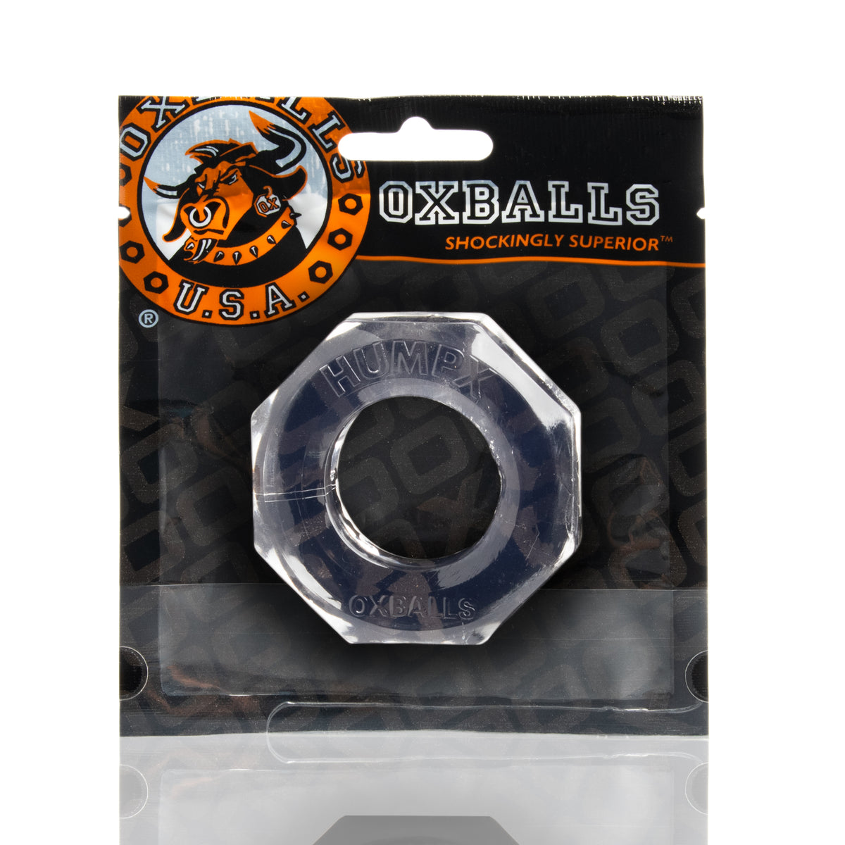 Oxballs Humpx Large Clear Flex TPR Comfortable Cock Ring