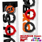 Oxballs Gearheads (Red/Black) – 5-Pack Liquid Silicone Stretch Cockrings Default Title > Cock Ring > Sets