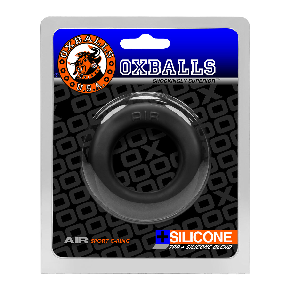 OXBALLS Air Lightweight Airflow Cockring Black Ice – Breathable Comfort and Bulge Enhancement > Cock Ring > Single