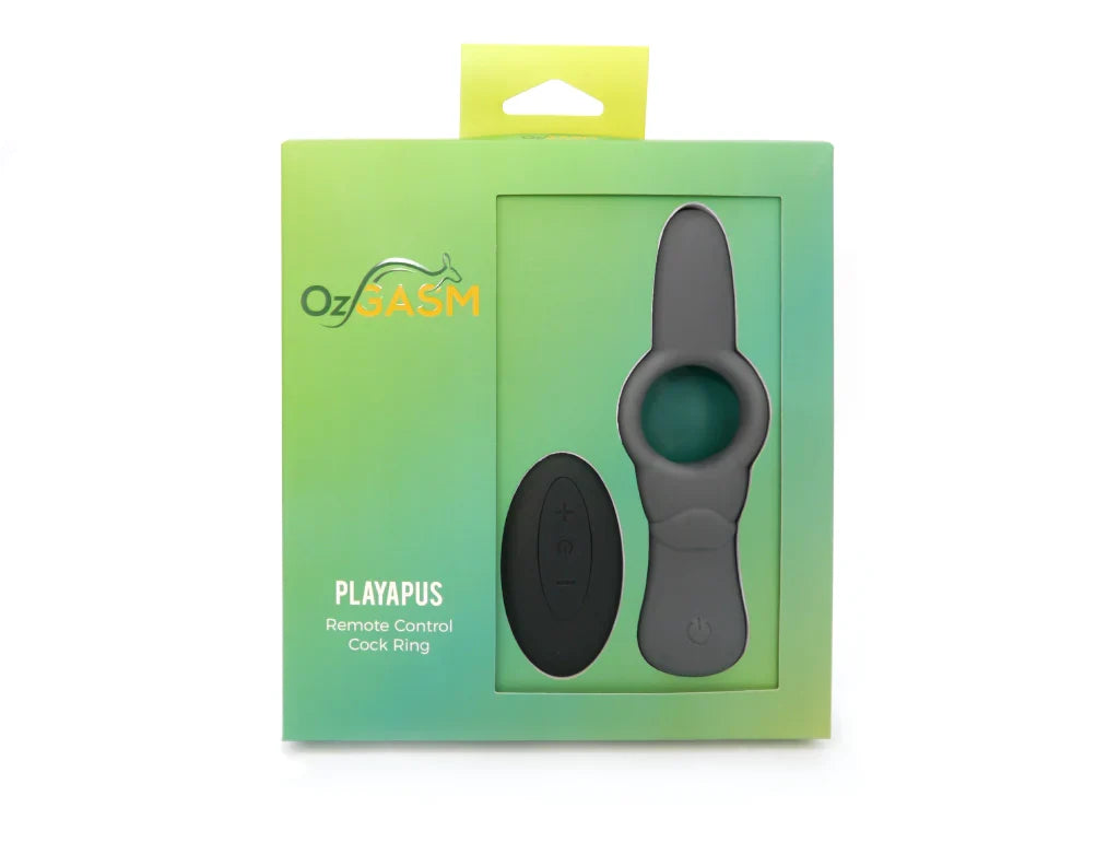OzGasm Playapus Remote Control Cock Ring in Grey Silicone with Wireless Remote > Cock Ring > Vibrating