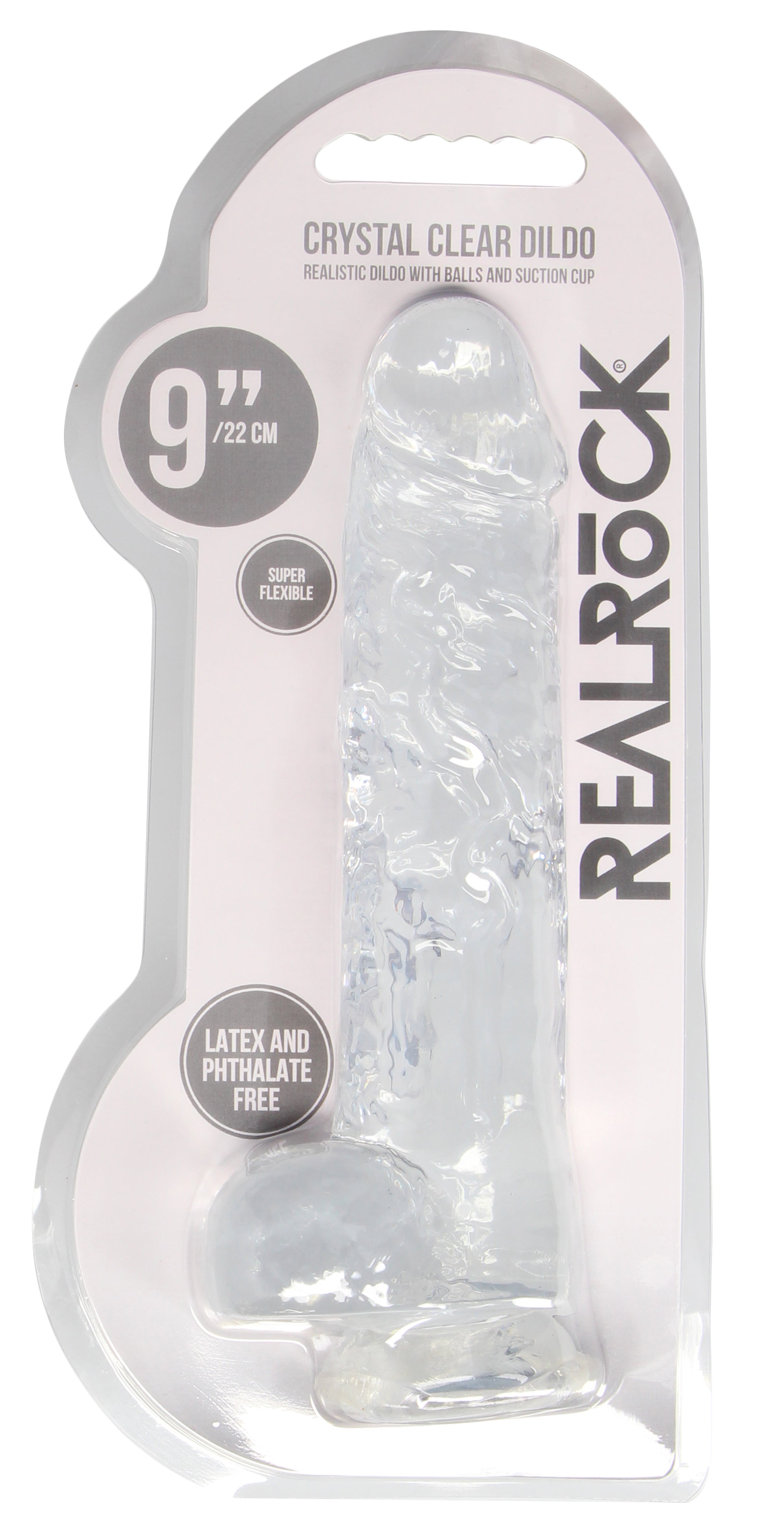 RealRock Crystal Clear 9 Inch Realistic Dildo With Balls – Body-Safe Dildo > Dildos > Realistic Dildos