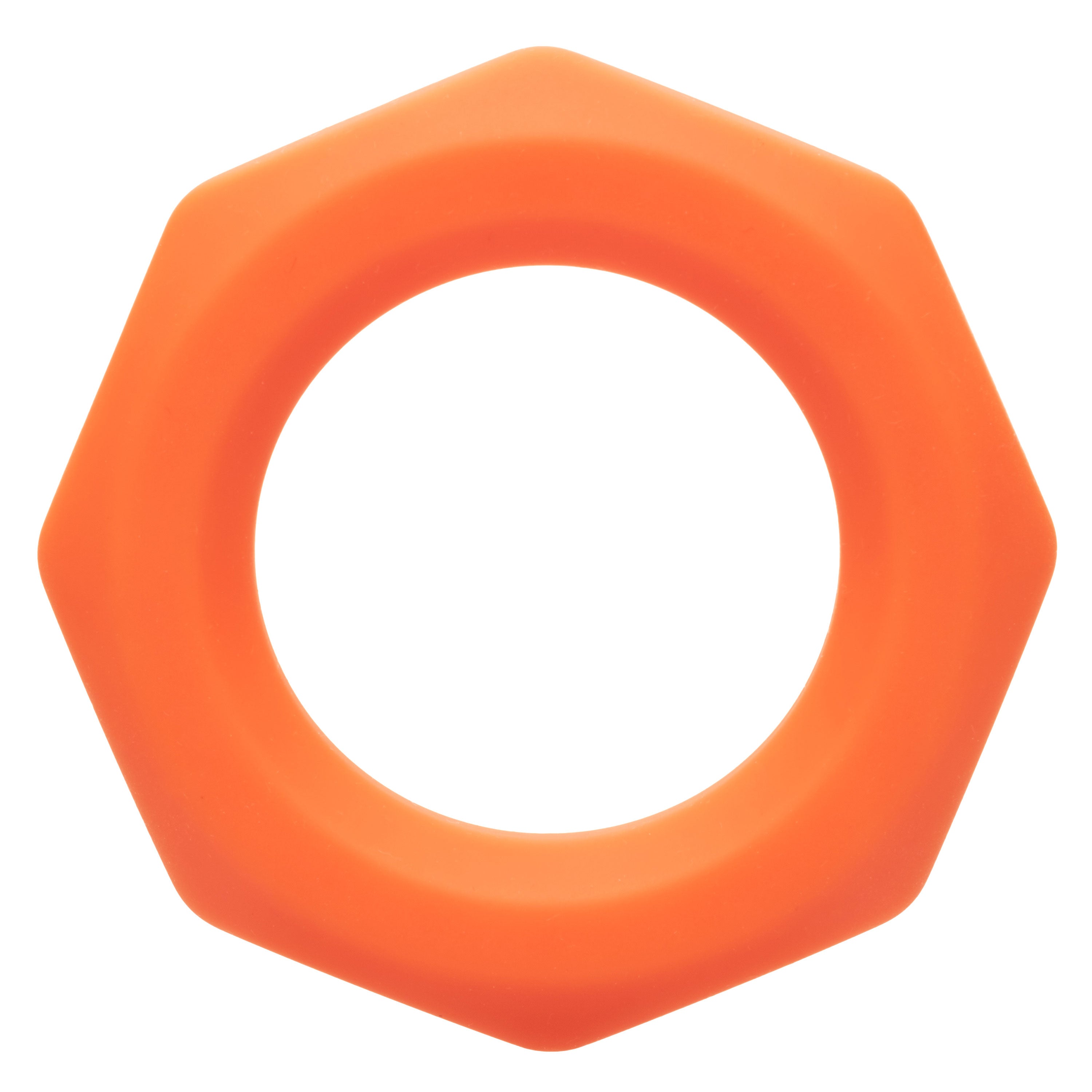 Alpha Liquid Silicone Sexagon Ring Orange Stretchy Comfortable Enhancer > Cock Ring > Single