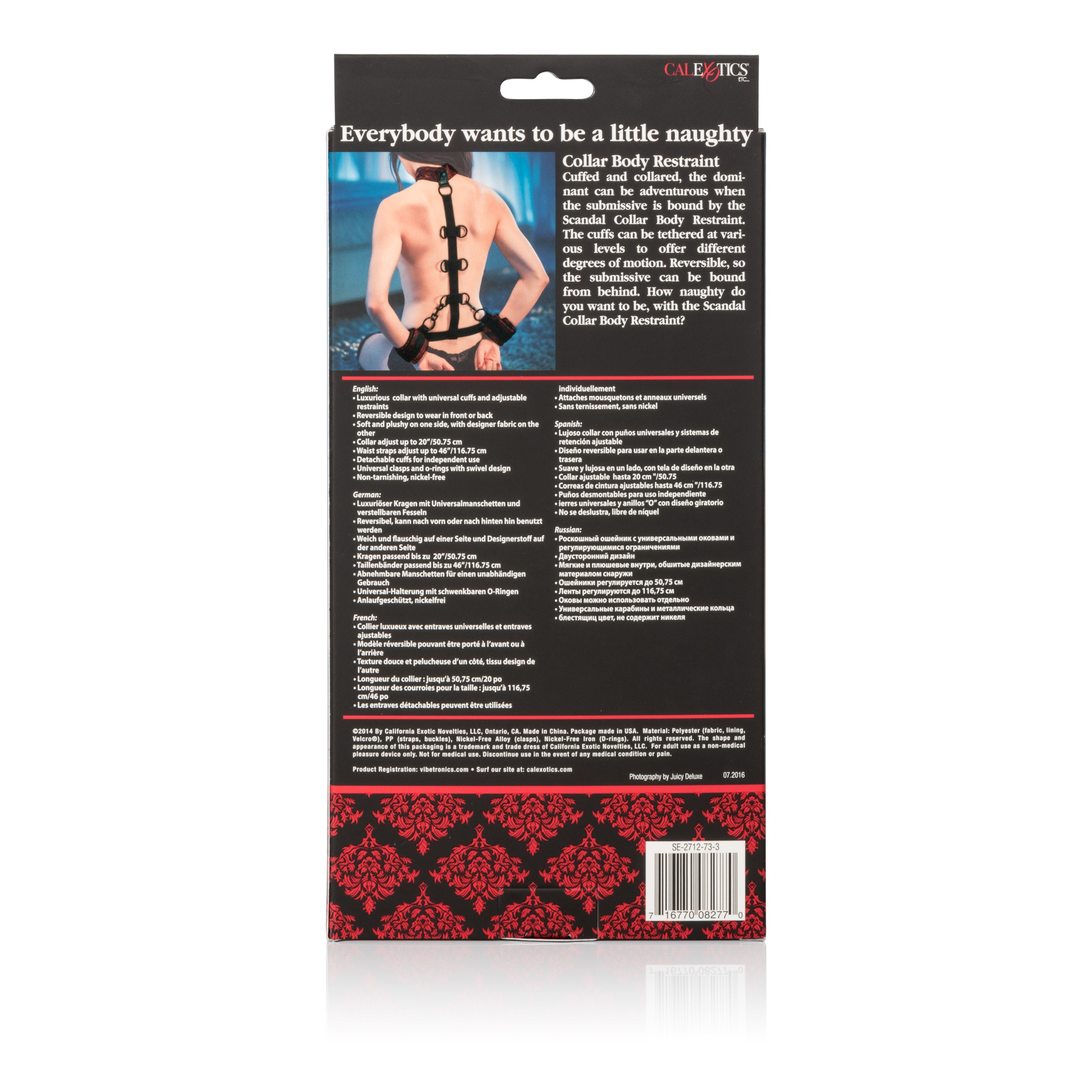 Scandal Collar Body Restraints (Red and Black) – Plush Adjustable Restraints > Bondage Gear > Restraints