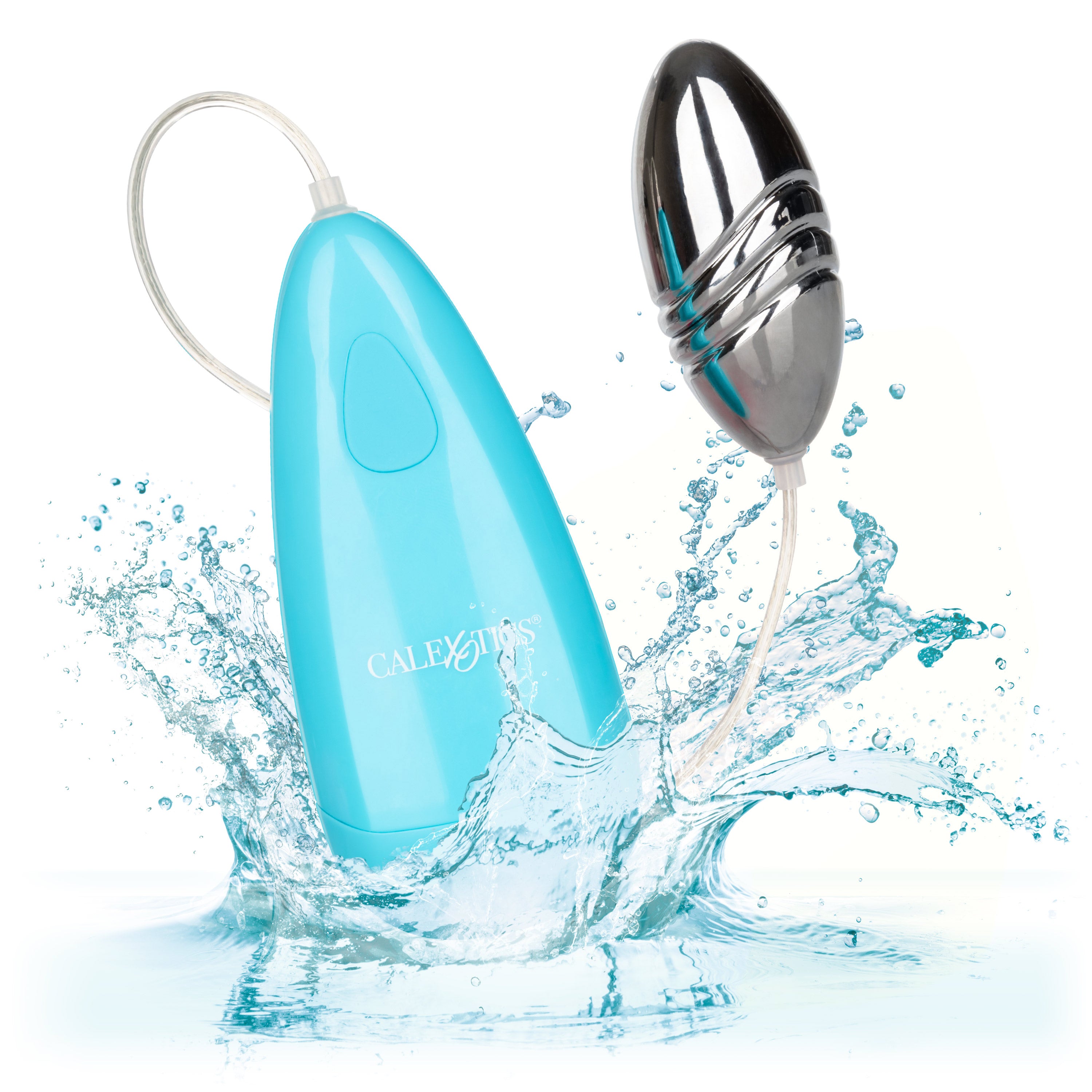 Waterproof Gyrating Bullet Blue with 2-Speed Vibration and Slim Controller BULLETS