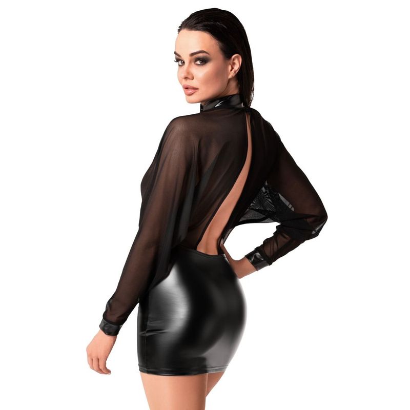 Opium Mini Dress – Sheer Mesh Top Stretchy Power Wetlook Lingerie Secondary image