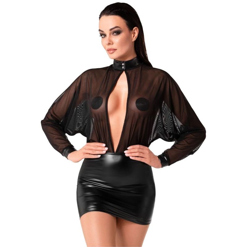Opium Mini Dress – Sheer Mesh Top Stretchy Power Wetlook Lingerie > Clothes > Dresses and Chemises