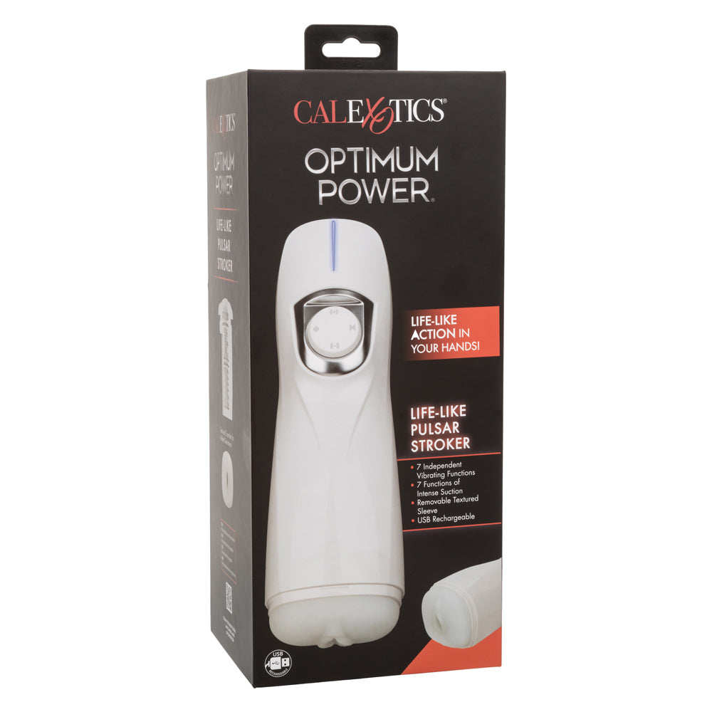 Optimum Power Lifelike Pulsar Stroker White Male Masturbator with Vibration and Suction Functions Secondary image