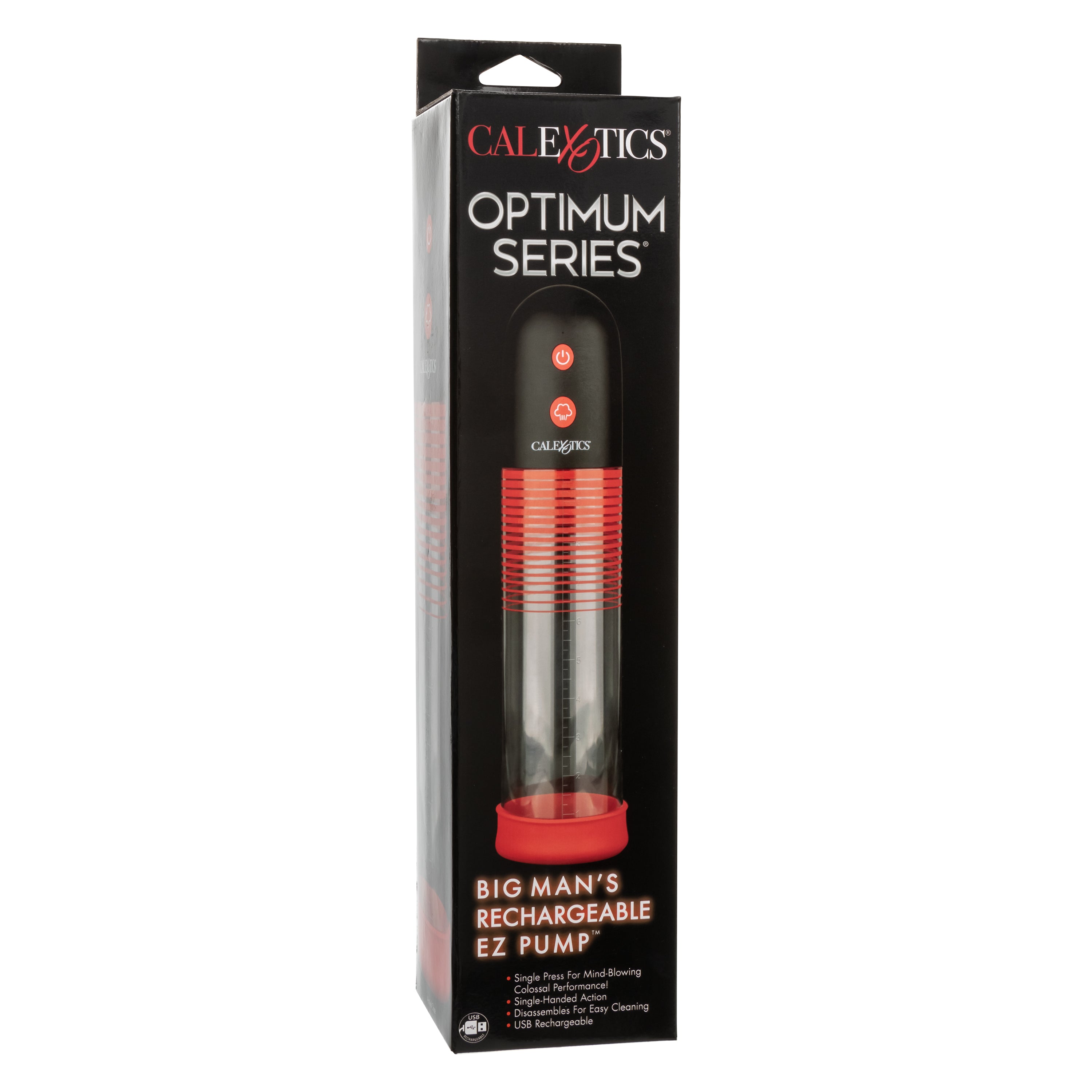 Optimum Series Big Man’s Rechargeable EZ Pump with Clear Cylinder and Red Silicone Base PUMPS