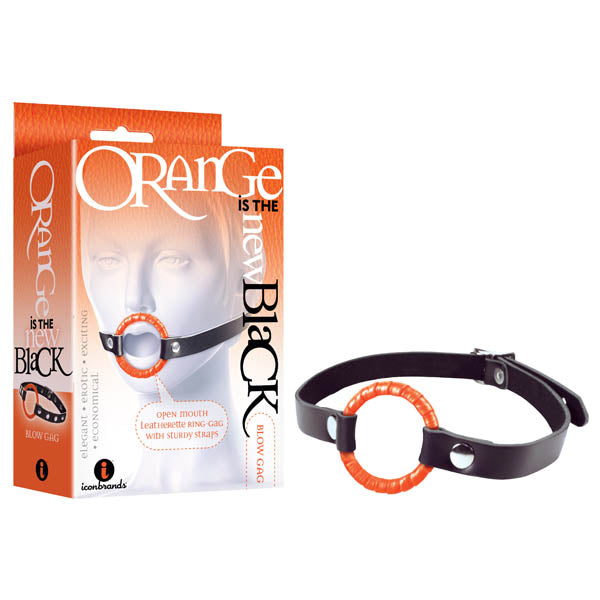 Orange Is The New Blow Gag Open Mouth Gag for Bondage and Fetish Enthusiasts Black Gags