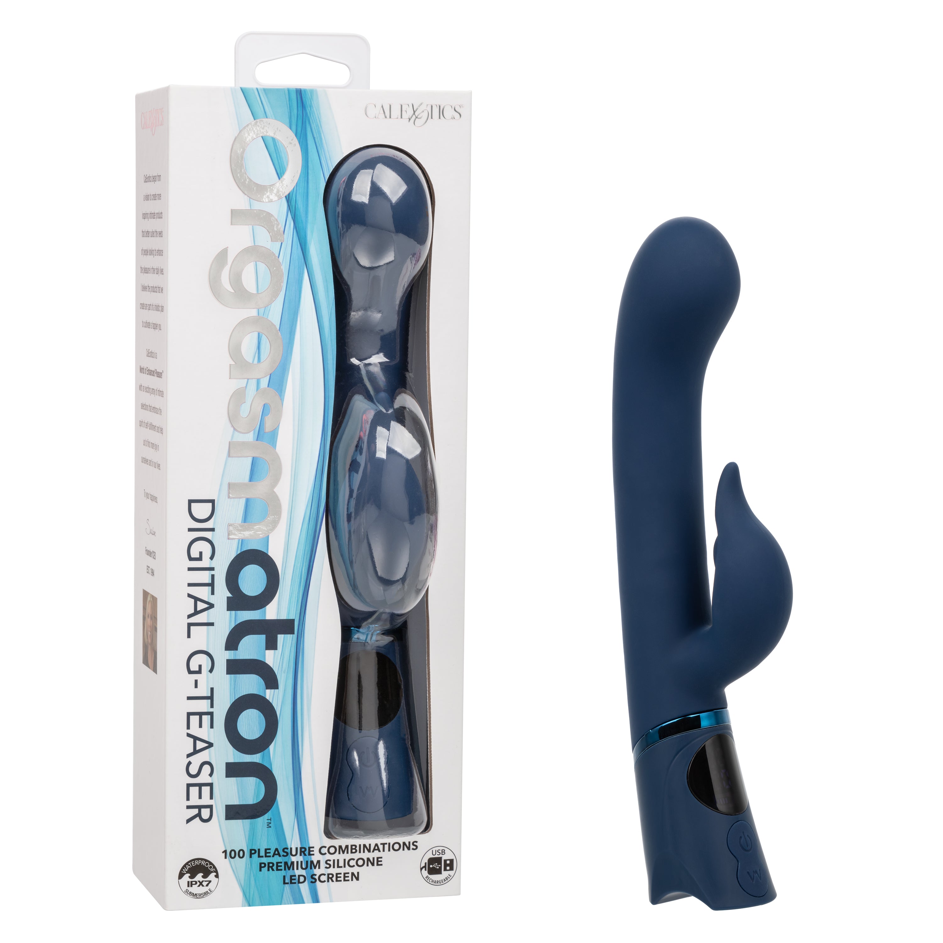 Orgasmatron Digital G-Teaser Dual Massager in Navy Blue with 100 Pleasure Combinations and LED Screen > Vibrators > Ladies > Rabbit Multi Main image