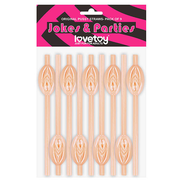 Original Pussy Straws Set of 9 Fun Adult Party Drink Accessories Flesh Party Supplies