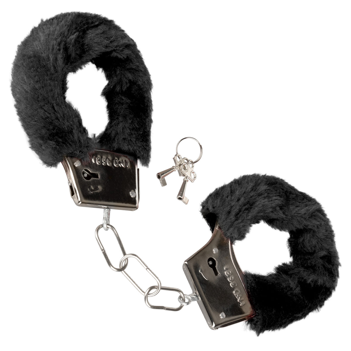 Playful Furry Cuffs – Adjustable Faux Fur Handcuffs with Lock and Keys Black > Bondage Gear > Handcuffs