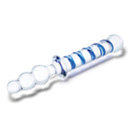 Glas 10 Inch Twister Dual-Ended Glass Dildo with Blue Spiral Design > Glass > Dildos