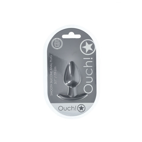 Ouch Anal Plug Medium Gun Metal Grey 3.1 Inches Butt Plug Butt Plugs