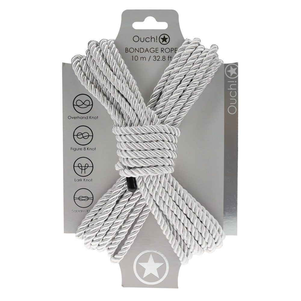 Ouch Bondage Rope 10 Meter Soft Silver Nylon Bondage Rope > Bondage Gear > Rope