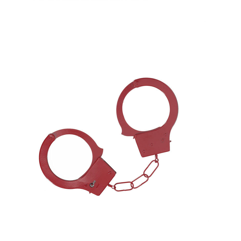 Ouch Classic Metal Cuffs Red Restraints > Bondage Gear > Handcuffs