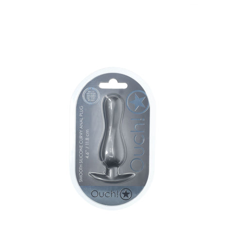 Ouch Curvy Anal Plug (Gun Metal Grey) – Silicone Butt Plug Butt Plugs