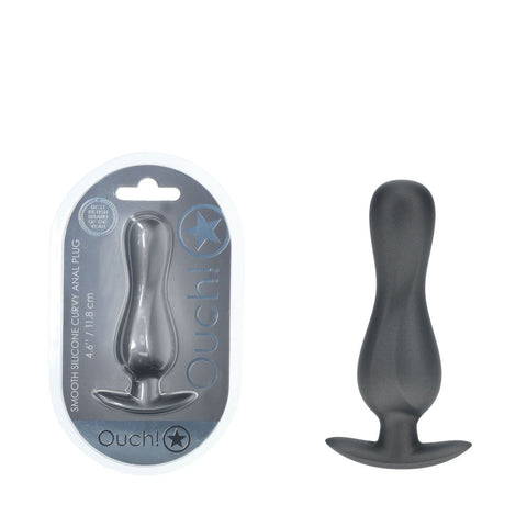 Ouch Curvy Anal Plug (Gun Metal Grey) – Silicone Butt Plug Grey Butt Plugs