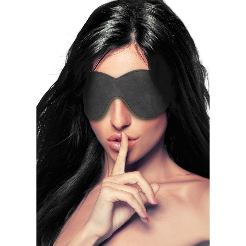 Ouch Diamond Studded Eye Mask - Faux Leather Adult Accessory > Bondage Gear > Blindfolds