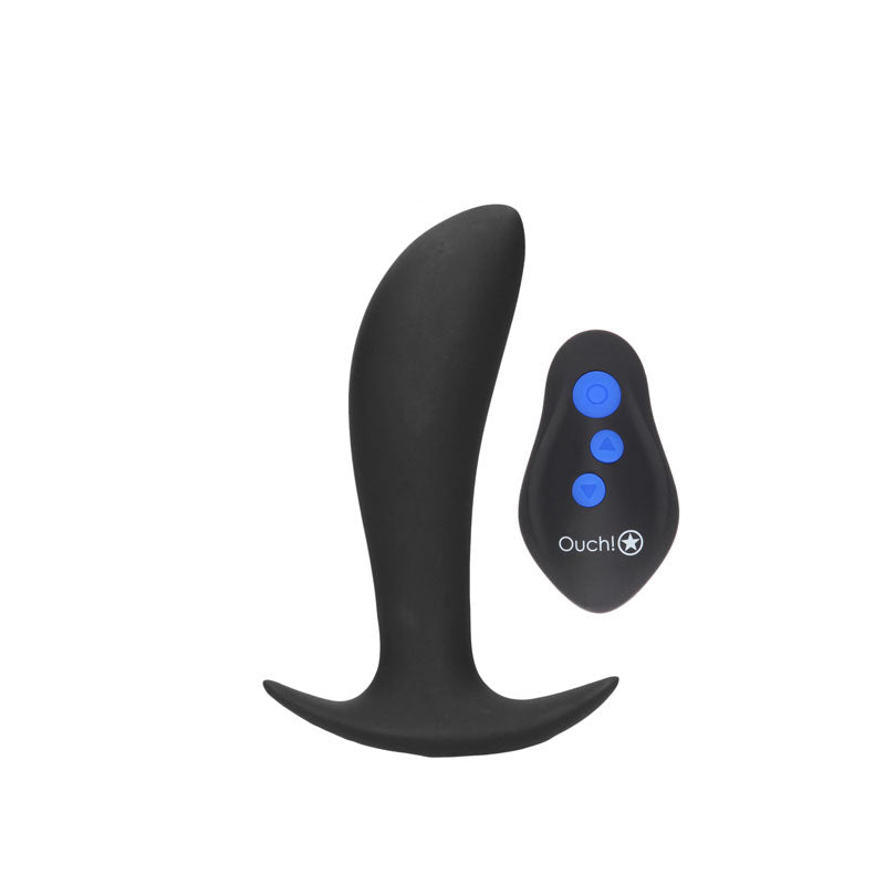 Ouch E-Stim And Vibrating Butt Plug With Wireless Remote 12.3 Cm Black E-STIM TOYS