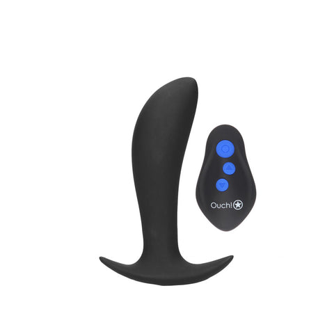 Ouch E-Stim And Vibrating Butt Plug With Wireless Remote 12.3 Cm Black E-STIM TOYS