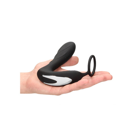 Ouch E-Stim Vibrating Butt Plug and Cock Ring Black E-STIM TOYS