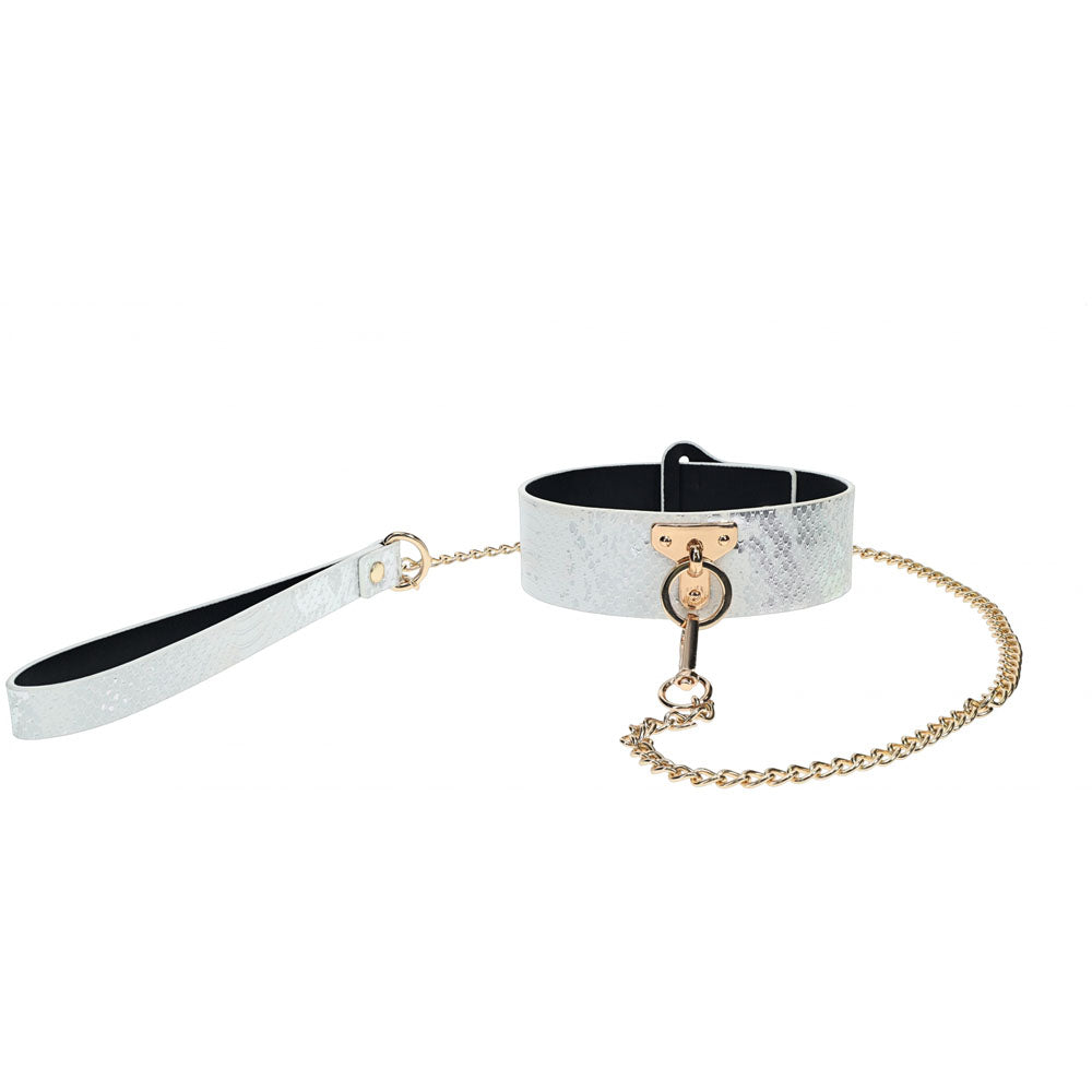 Ouch Florence Collection PU Leather Collar with Leash Set > Bondage Gear > Collars & Leashes Main image