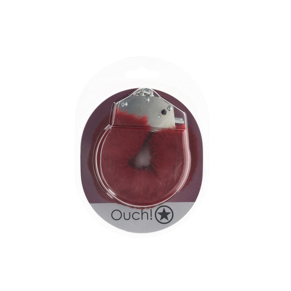 Ouch Heavy-Duty Fluffy Cuffs Burgundy Soft Restraints for Intimate Adventures > Bondage Gear > Restraints