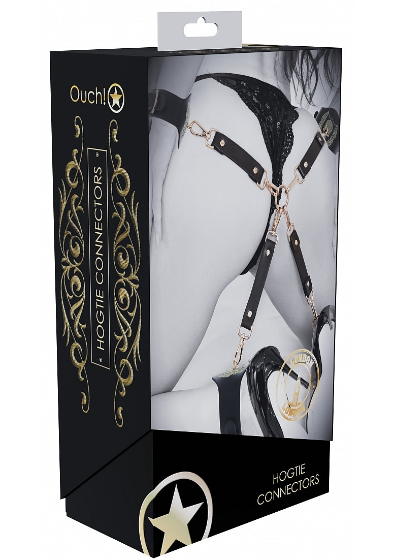 Ouch London Collection Hogtie Connectors PU Leather with Iridescent Hardware > Bondage Gear > Restraints Main image