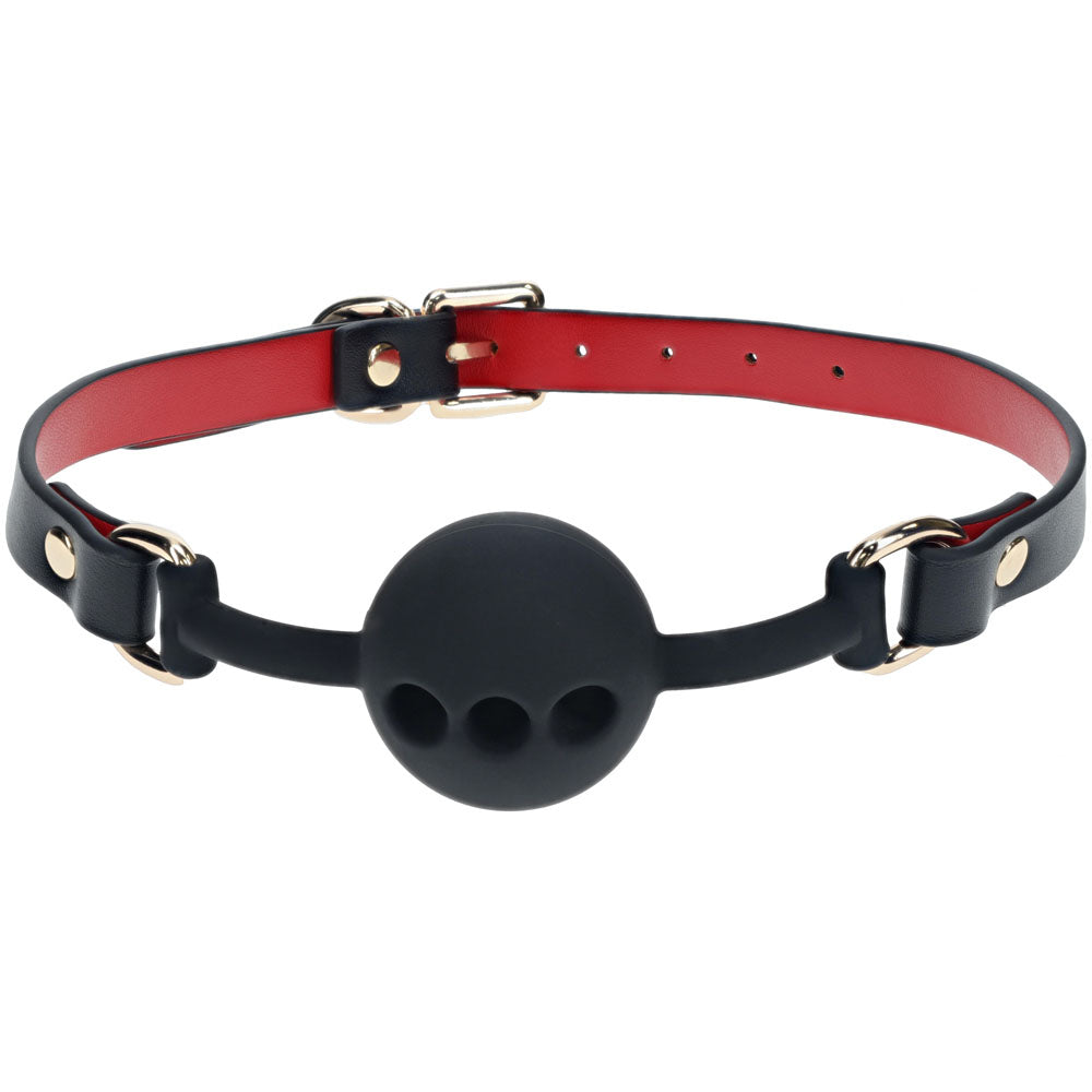 Ouch Milan Collection Silicone Ball Gag with Adjustable PU Leather Straps and Iridescent Hardware > Bondage Gear > Gags and Bits Main image