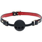 Ouch Milan Collection Silicone Ball Gag with Adjustable PU Leather Straps and Iridescent Hardware > Bondage Gear > Gags and Bits