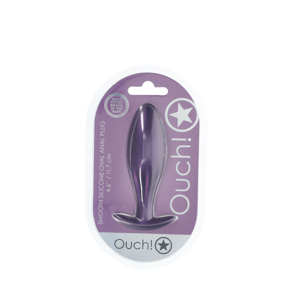 Ouch Oval Metallic – Silicone Large Butt Plug Butt Plugs