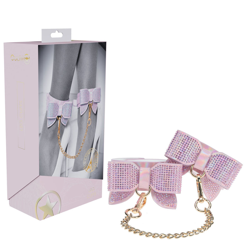 Ouch Paris Collection Leg Cuffs Premium Bonded Leather Adjustable Ankle Restraints