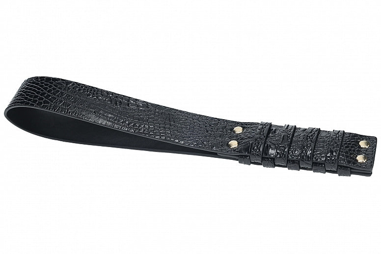 Ouch Rome Collection Black Croc Embossed PU Leather Paddle with Iridescent Hardware > Bondage Gear > Paddles