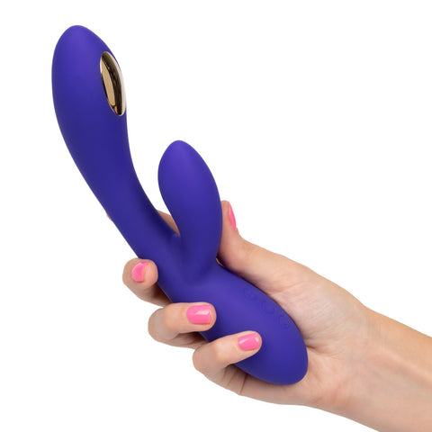 Impulse Intimate E-Stimulator Dual Wand in Purple with 7 Vibration Modes and 5 Electro-Stimulation Levels, USB Rechargeable, Silicone Body-Safe Massager VIBRATORS-RABBIT