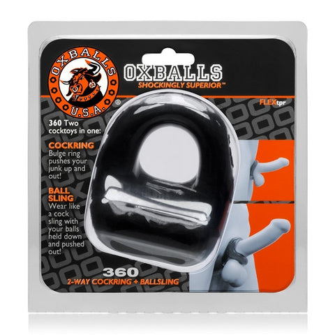Oxballs 360 Dual Use Cocksling Black – Two-in-One Bulge Enhancer and Ballsling COCK RINGS Sling